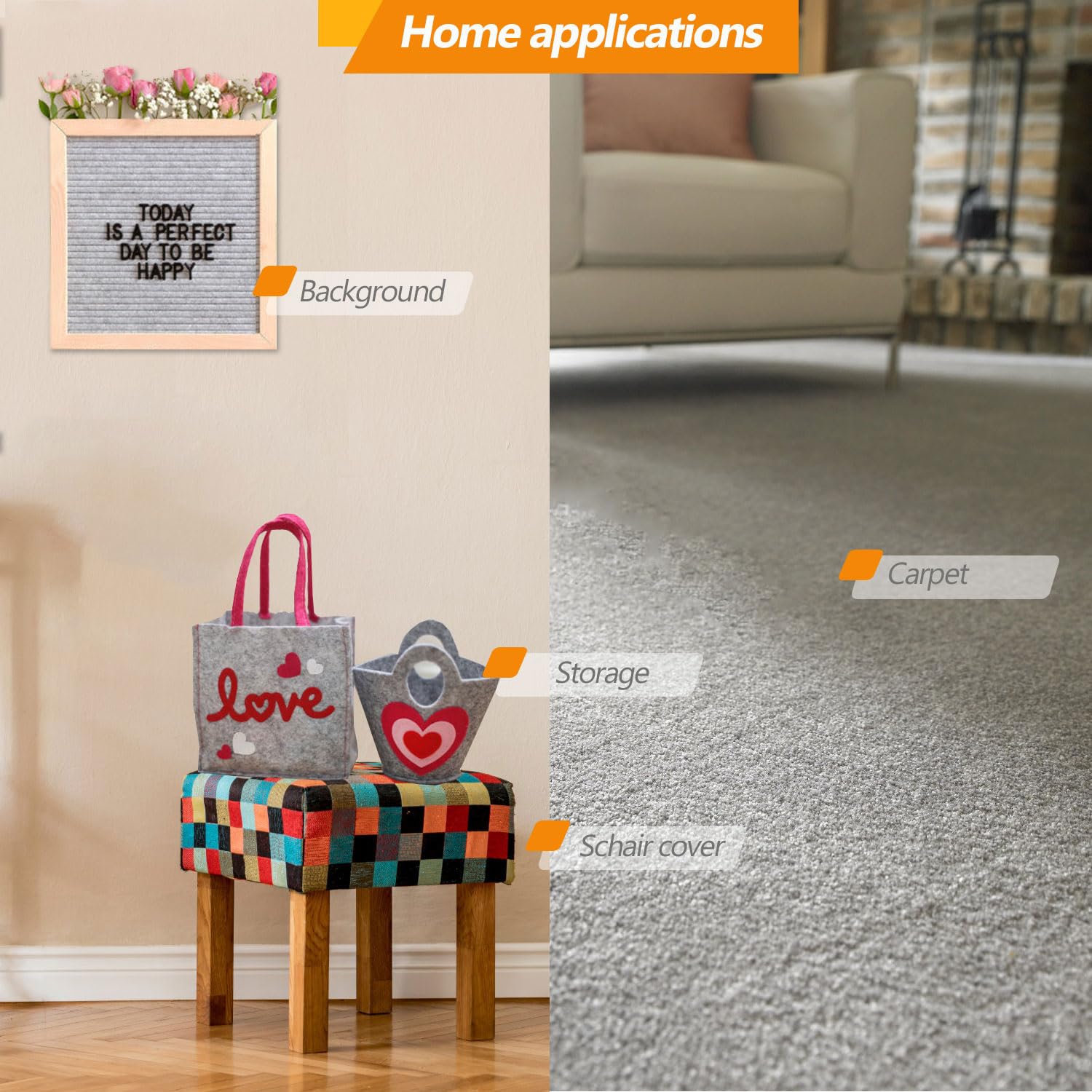 Moss Green Felt Fabric - 1.6mm Thickness 36" X 36" Square Flexible Craft Felt by The Yard Soft Durable Felt Sheets for DIY Sewing Cushion Art Craft Project Supplies