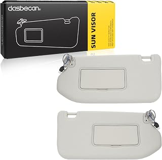 Dasbecan Gray Sun Visors Pair for Nissan Pathfinder 2013-2018, Infiniti QX60 2014-2017 & JX35 2013 - Driver & Passenger, Replaces 96401-9PB0A