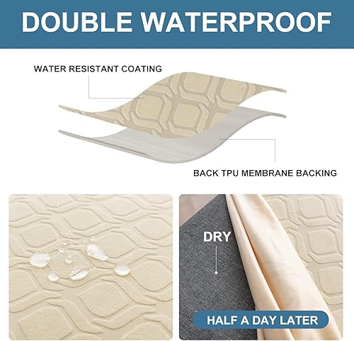 Miniatura 2 de Genina Fundas impermeables para sillas de comedor, fundas elásticas de jacquard para sillas de comedor, extraíbles y lavables, protector de silla