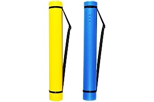 Extendable Blueprint Storage Box: 2-Pack of 24.5"-40" Tubes with Lids, Labels, and Shoulder Strap