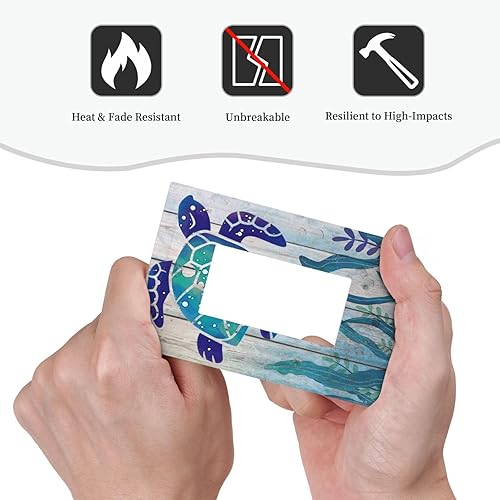 Miniatura 6 de Algas marinas sobre tablero de madera rústica, cubierta de interruptor de luz de 1 cuadrilla, dispositivo basculanteGfci, placa decorativa de pared,