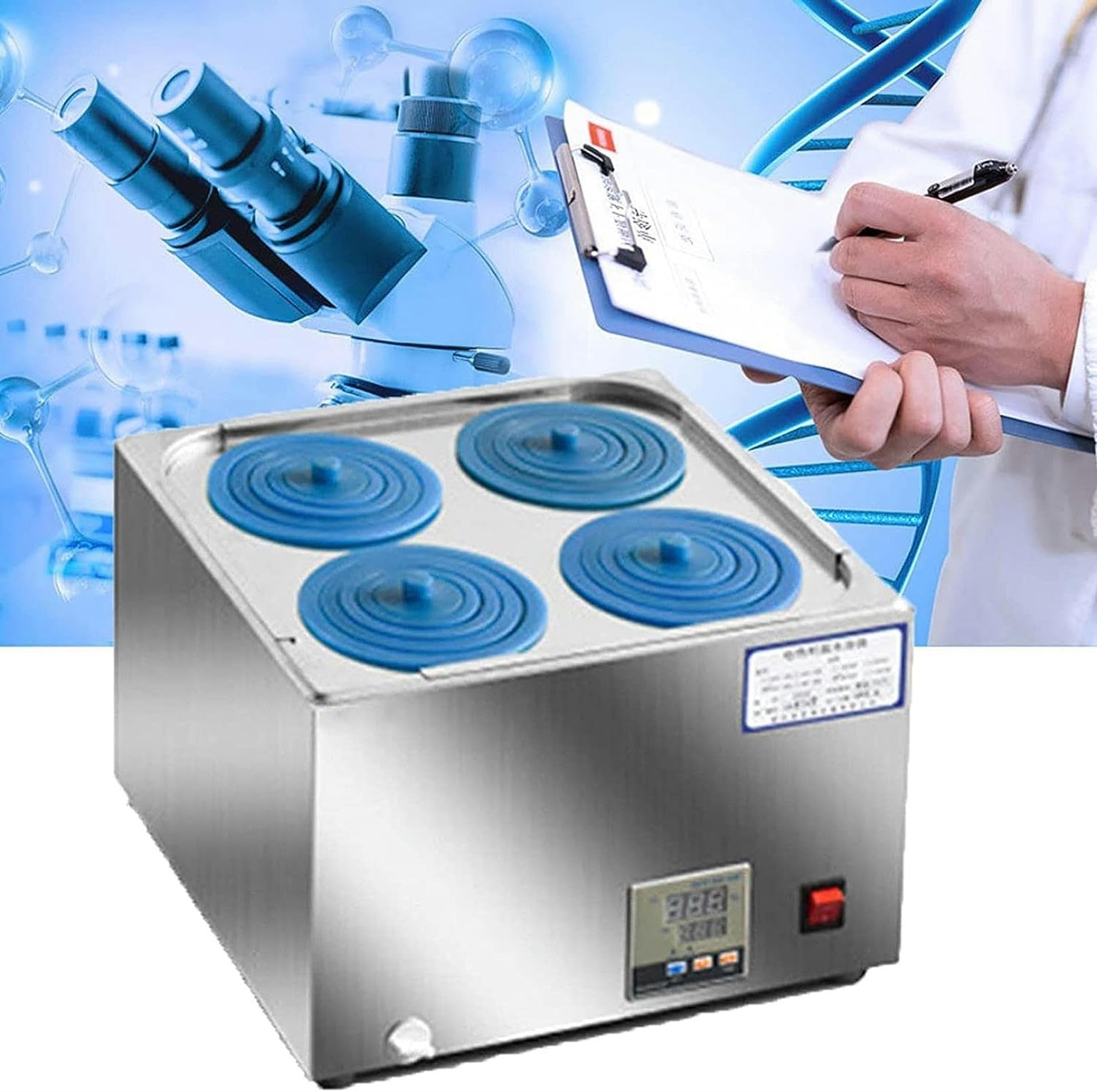 Bagnomaria da Laboratorio Digitale Bagnomaria termostatico con Aperture selezionabili Bagnomaria Elettrico a Temperatura costante in Acciaio Inossidabile 304, per distillazione, Essiccazione, concen