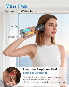 Upgraded Ear Wax Removal with One-Piece Waste Tank, Electric Ear Cleaner