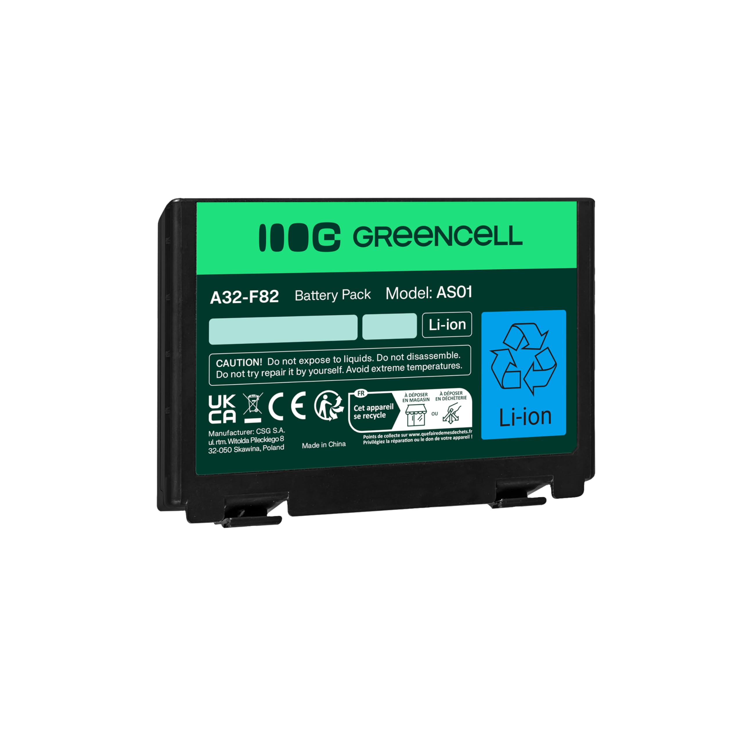 Green Cell Bateria A32-F52 A32-F82 do Asus F82 K40 K40IJ K50 K50AB K50AE K50AF K50C K50I K50ID K50IE K50IJ K50IL K50IN K50IP K51 K51AC K70 K70A K70I K70IC K70IJ K70IO X5DC X5DIJ X5DIN (4400mAh 10.8V)