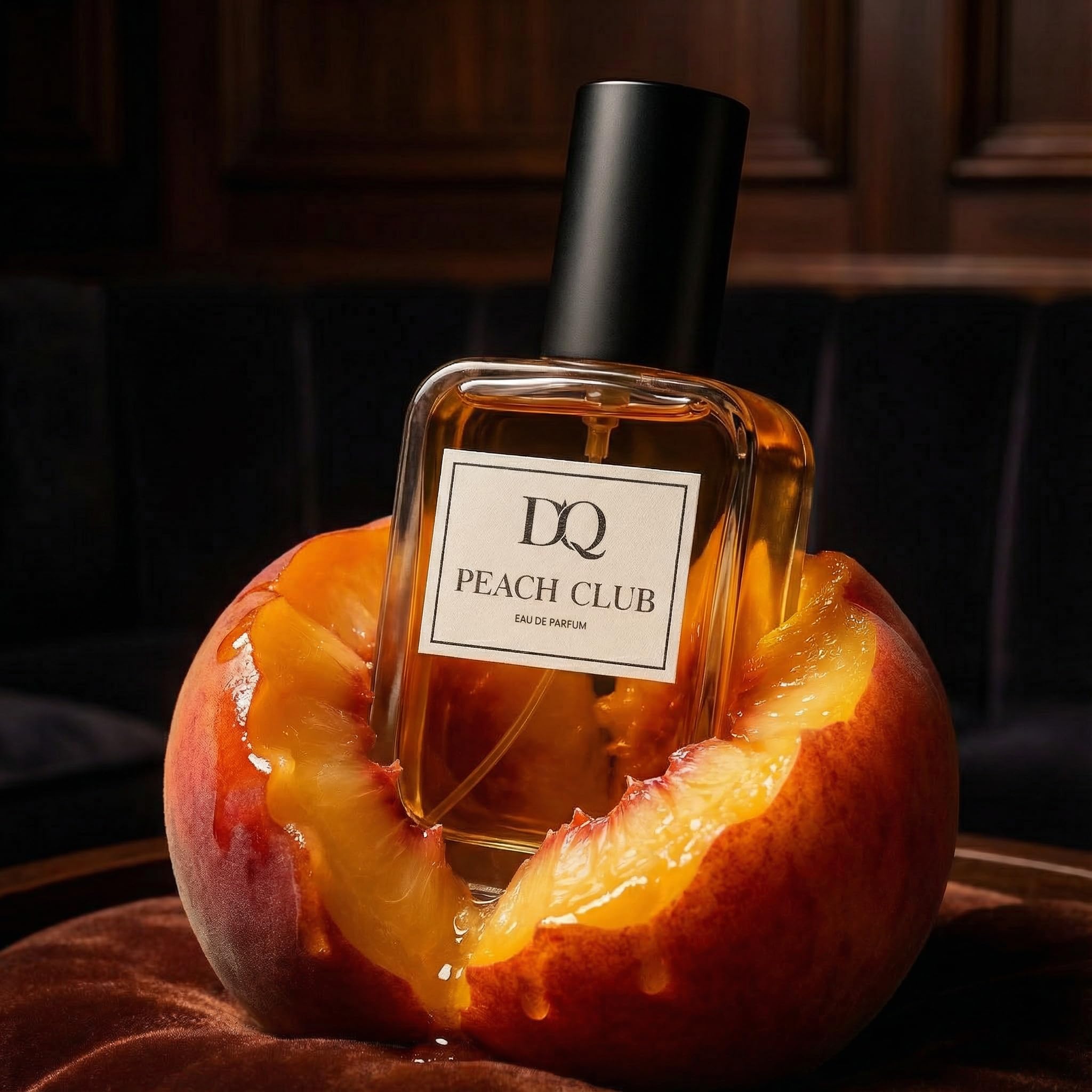 D'QAR Peach Club - Eau de Parfum 50 ml – Pfirsich Duft mit Vanille & Weinbergpfirsich – Fruchtiges Unisex Parfum mit warmer Gourmand Note