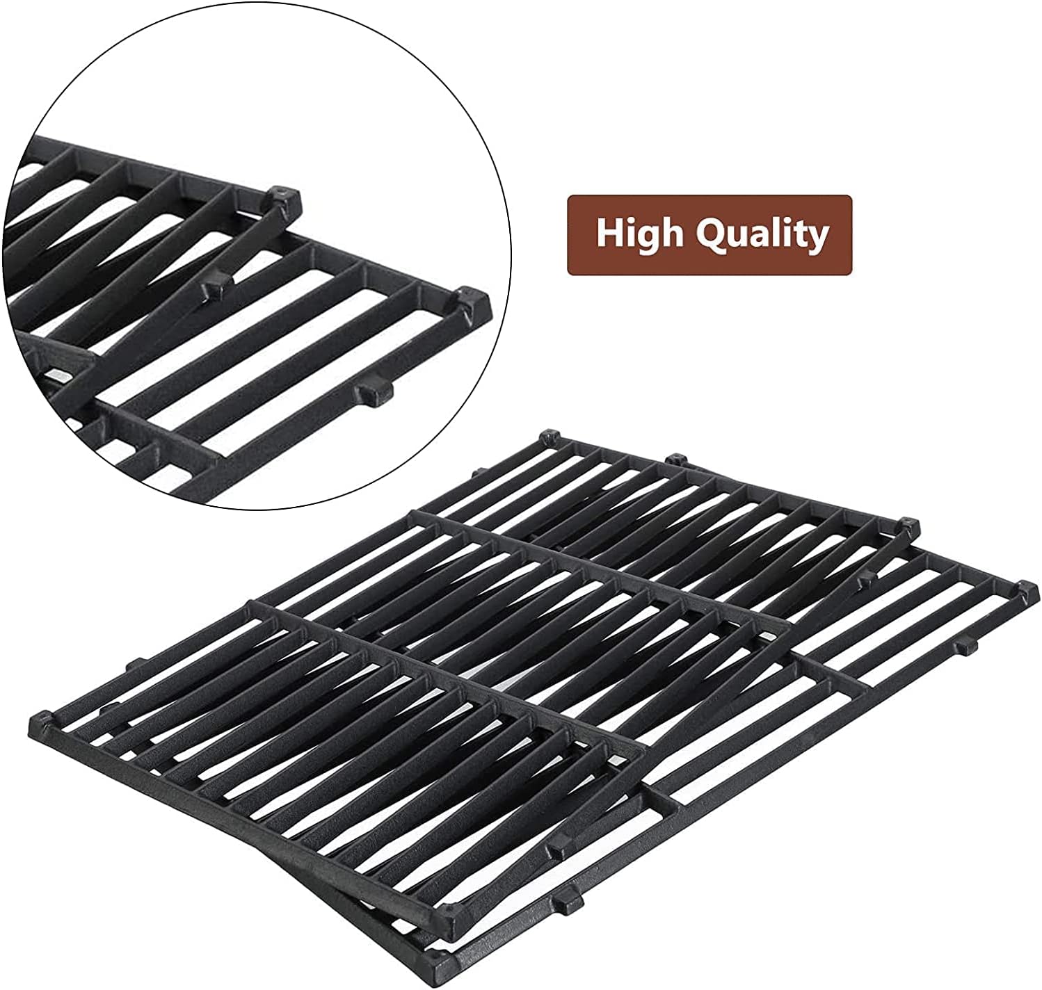QuliMetal 67060 Heat Deflector, 17.5" Cooking Grates and 15.3" Flavorizer Bars for Weber GS4 Spirit II 200, Spirit II E-210, Spirit E-210, Spirit 200 Series Grills with Front-Mounted Control
