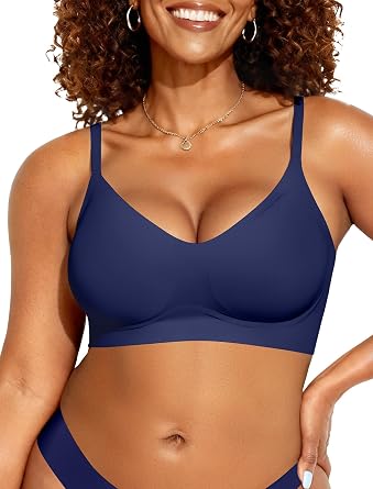OEAK Womens Wireless Jelly Bras Gel Comfortable Everyday Tshirt Bras L