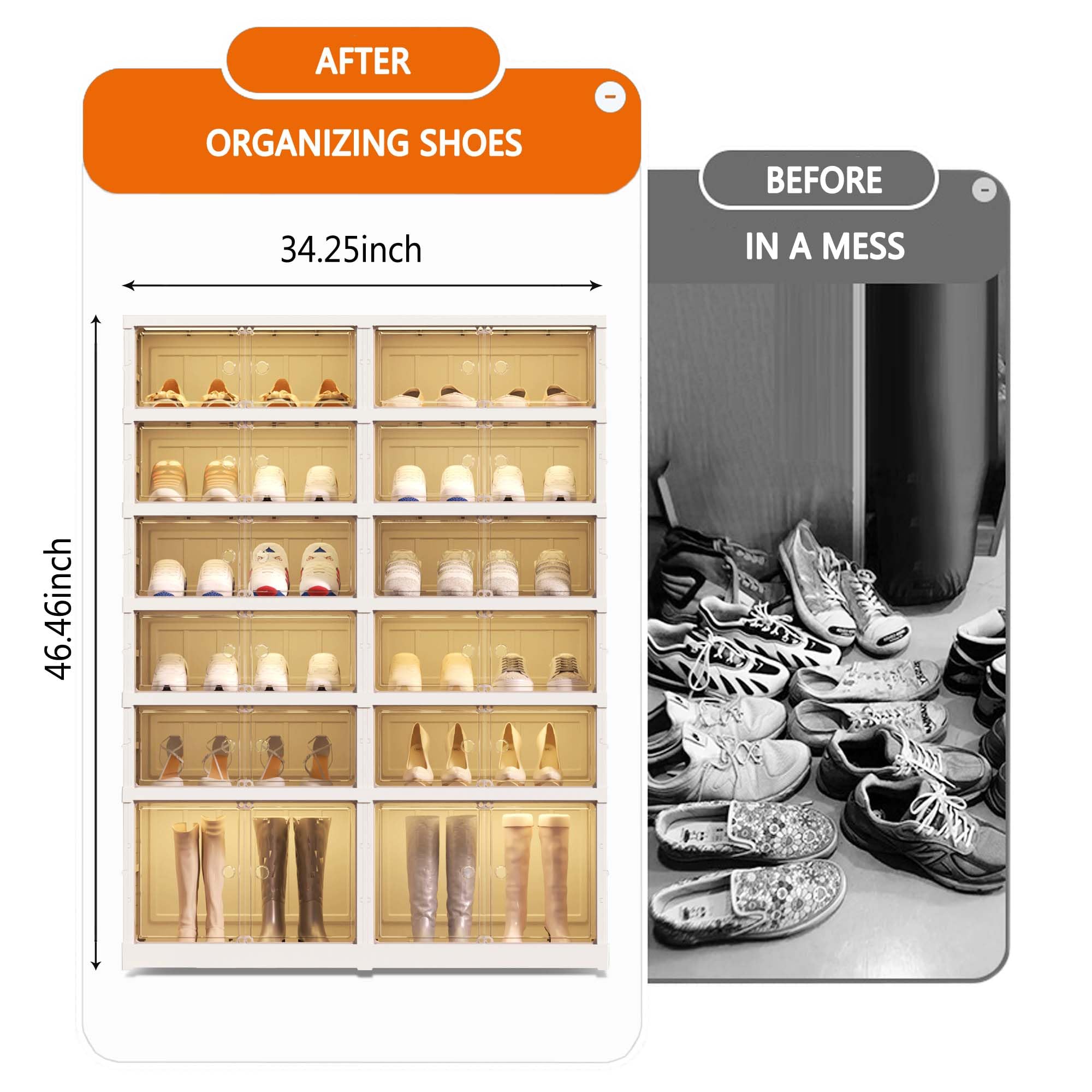 Amazon.com: ZENTOBAX 6 Tier 24 Pairs Large Shoe Rack Organizer
