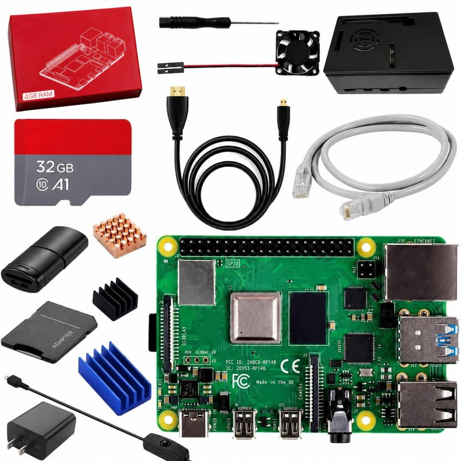 Amazon.co.jp: Vemico Raspberry Pi 4 Model B (RAM 4GB) with