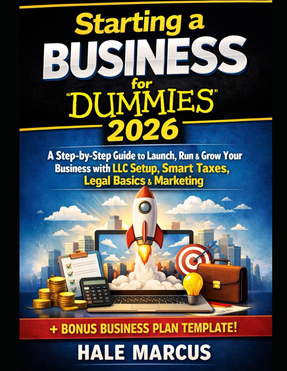 Starting a business for dummies 2026: A Step-by-Step Guide to Launch, Run & Grow Your Business with LLC Setup, Smart Taxes, Legal Basics & Marketing Bonus business plan template
