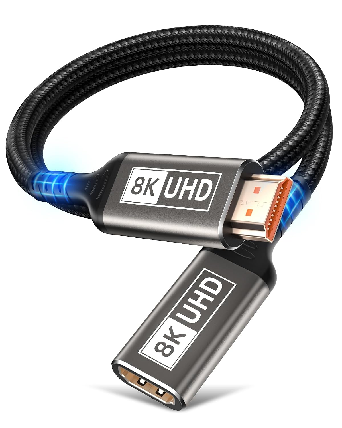 8K HDMI Extension Cable, HDMI Extender 3.3FT/1M, HDMI 2.1 Male to Female Adapter Cord Supports 8K@60Hz / 4K@120Hz 48Gbps Compatible with TV Stick, Roku Fire Stick, Xbox, PS5, HDTV, Laptop, PC