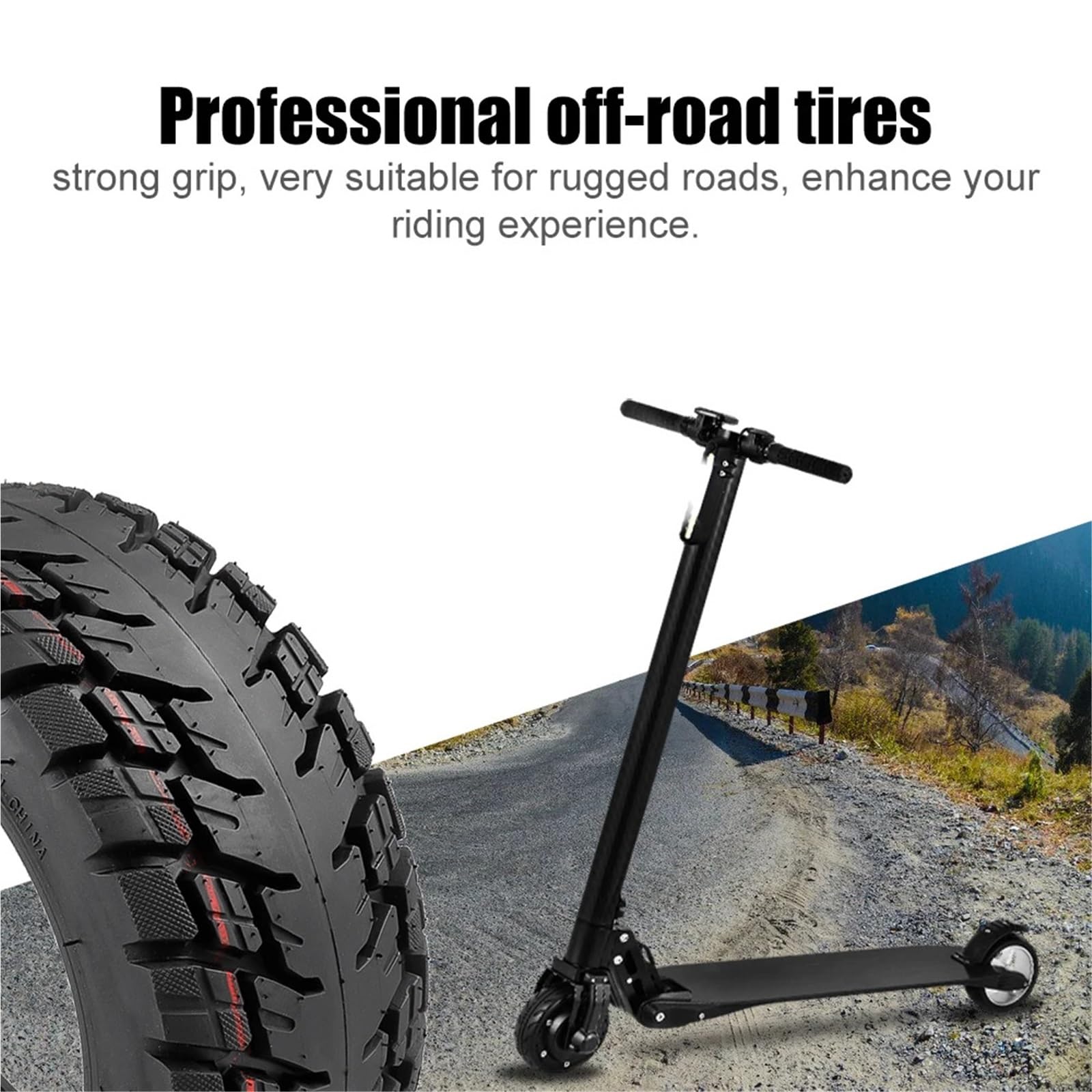 Gomme Monopattino Elettrico,Pneumatico Solido Pneumatico Tubeless 11" 100/65-6.5 Allargato E Ispessito Per Scooter Elettrico, Ruota Fuoristrada Antiscivolo
