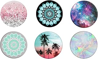 (6 Pack) Collapsible Phone Cell Phones and Tablets Stand, Phone Grips for Phones & Tablets (Blue)