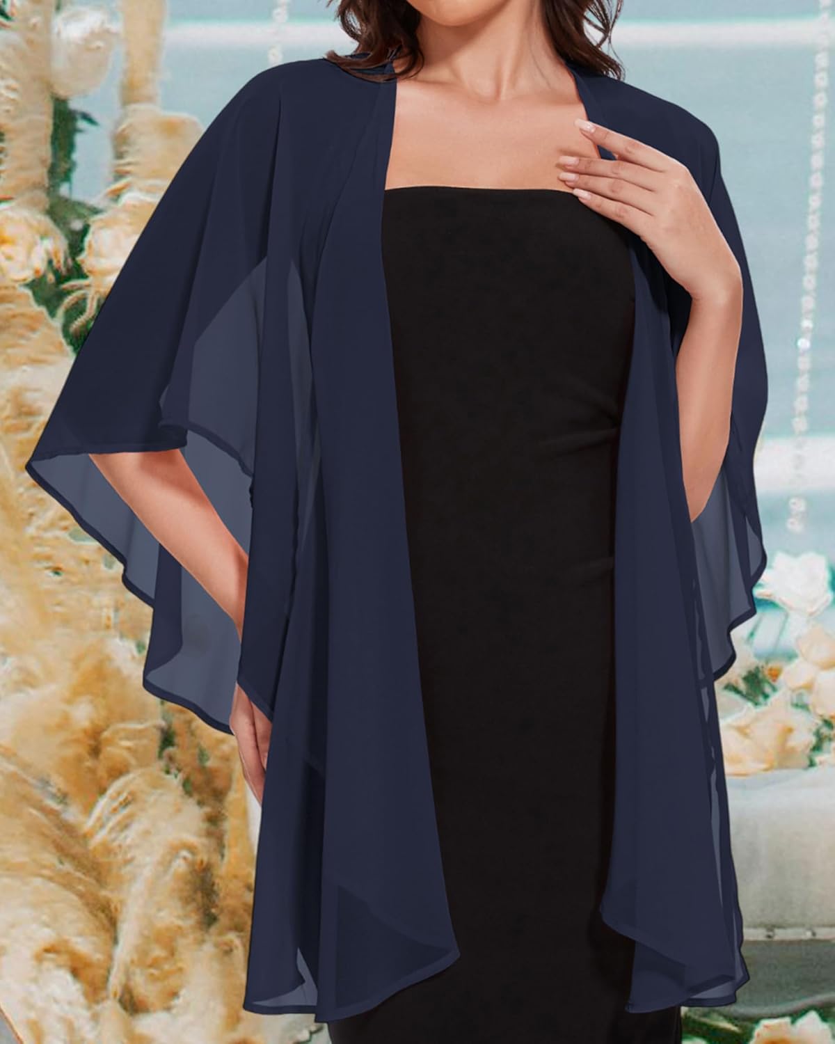 CHICGAL Shawls and Wraps for Evening Dresses Sheer Womens Chiffon Scarf Wedding Bridal Cover Up - Image 7