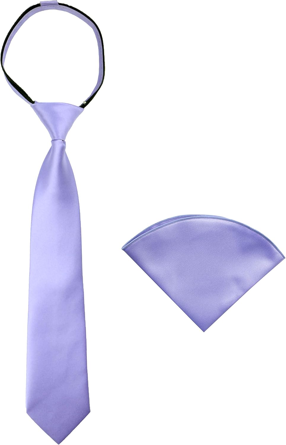 Spring Notion Boys' Satin Zipper Necktie and Handkerchief Set