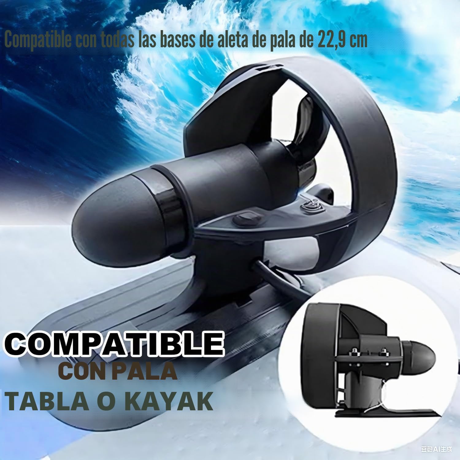 Kit de Propulsión Motorizada Eléctrica para Tablas de Surf - Motor Subacuático Recargable de 12V para Tablas de Surf, SUPs y Kayaks