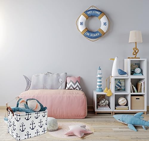 Miniatura 2 de HIYAGON- Caja rectangular de almacenamiento, canasta para bebés, niños y mascotas, de tela, plegable, para organizar juguetes, canasta de cuarto de