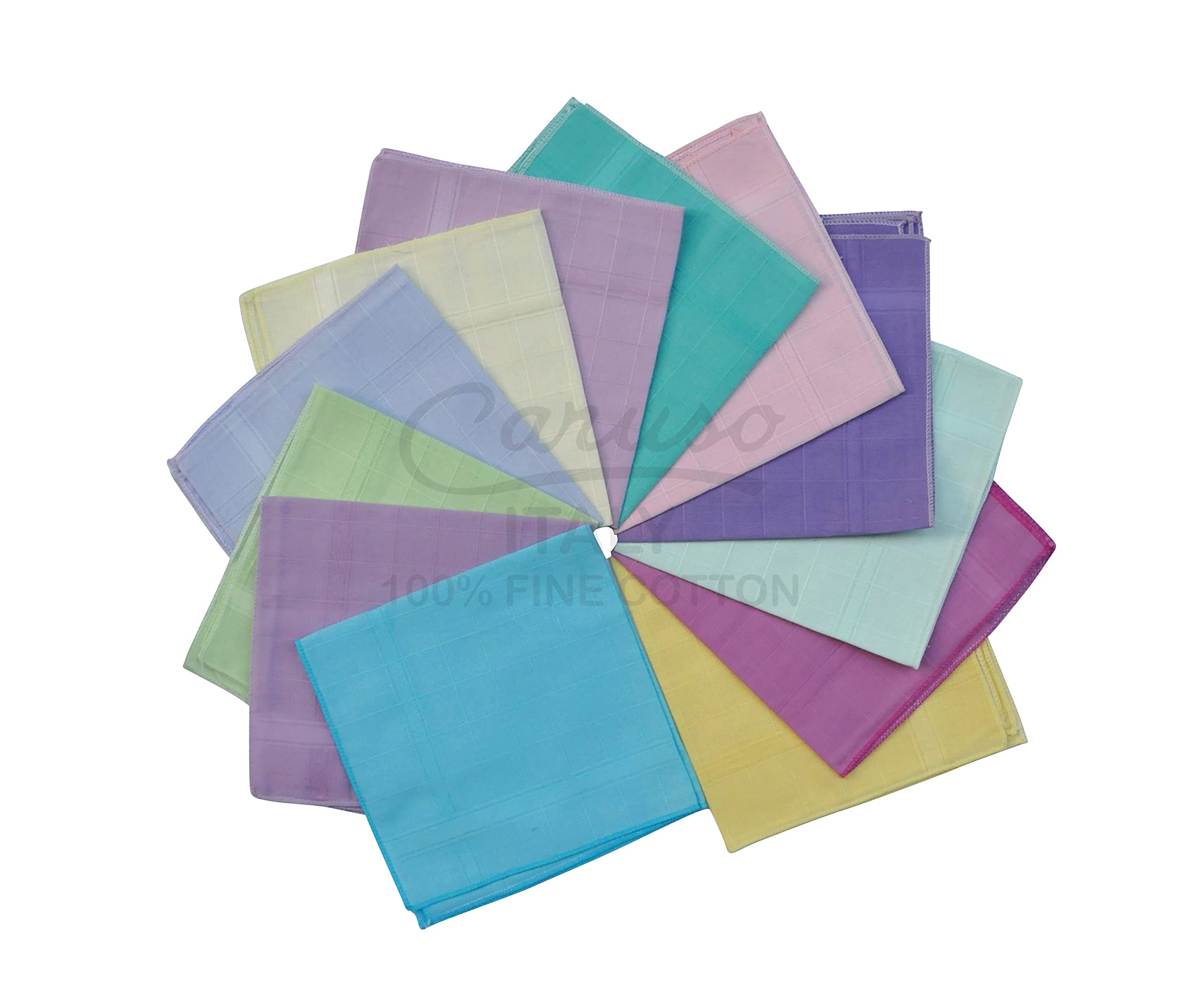 Women's 100% Pure Cotton Dark Multicolor Rangoli Handkerchief (Pack of 12)-image-21
