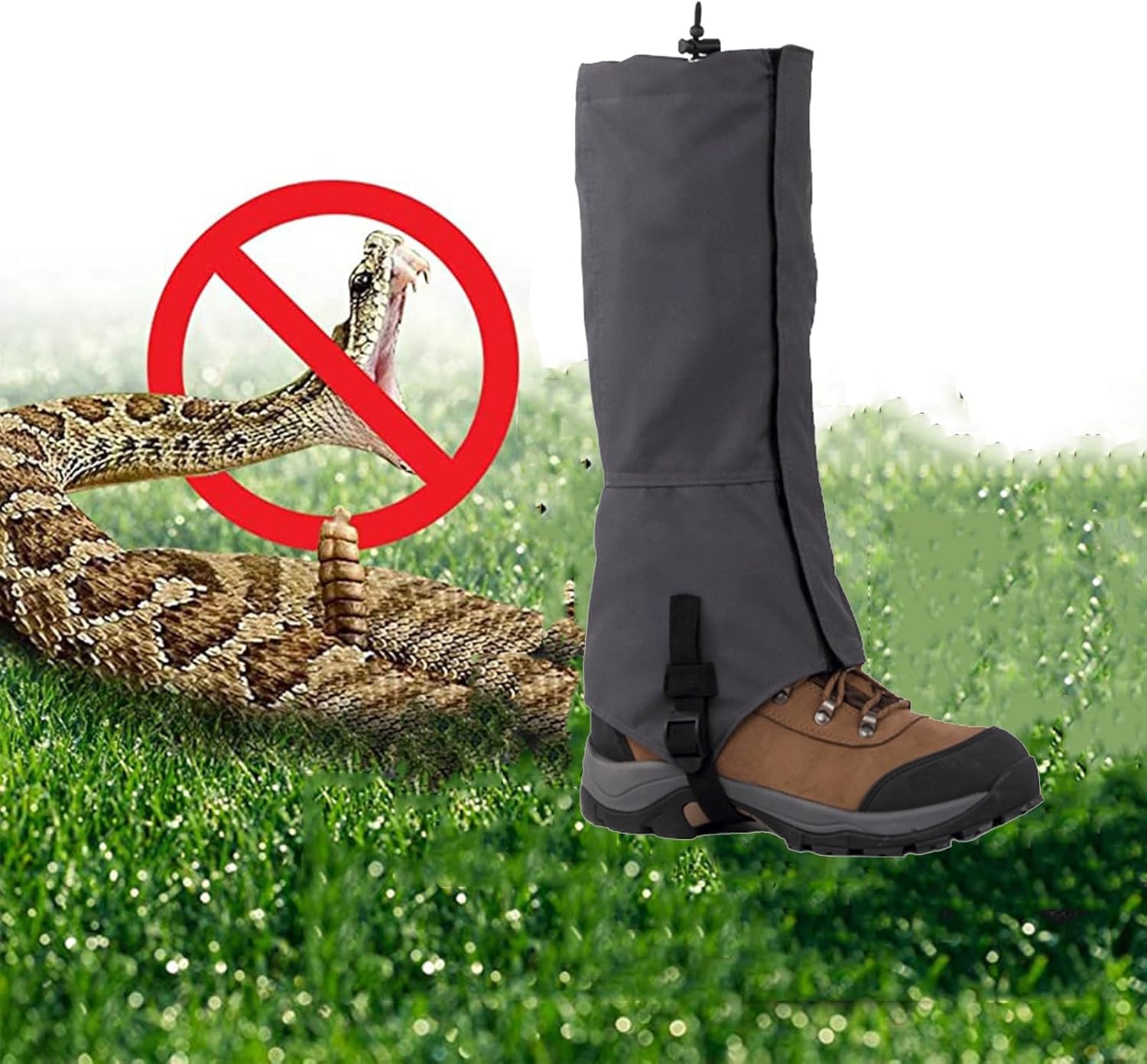 Leg Gaiters,Breathable Snake Gaiters Boots,Adjustable Lightweight Shoes Gaiters,Suitable for Hiking, Outdoor Rock Climbing, Outdoor Operations, Etc.
