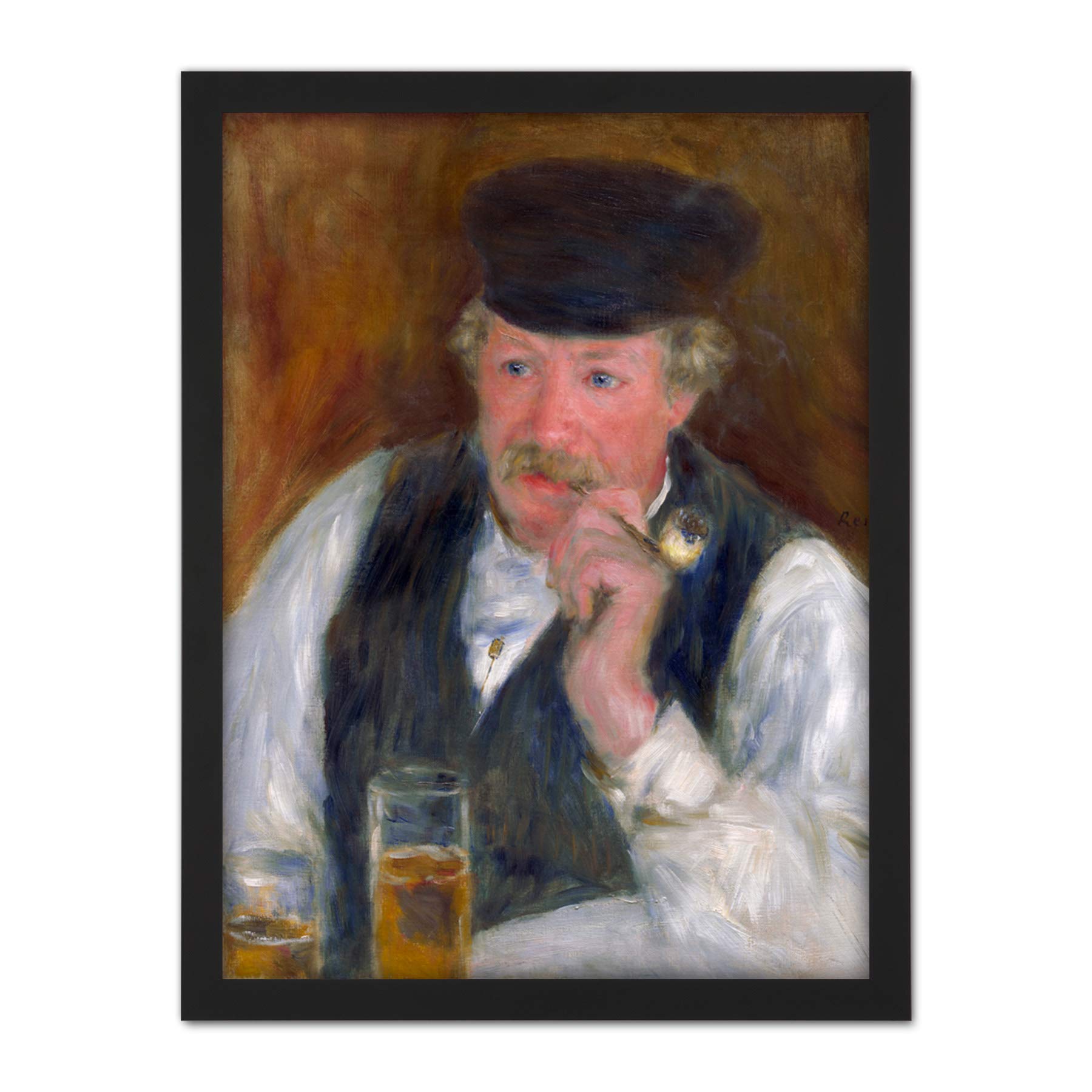 Artery8 Pierre Auguste Renoir Pere Fournaise Painting Artwork Framed Wall Art Print 18X24 Inch