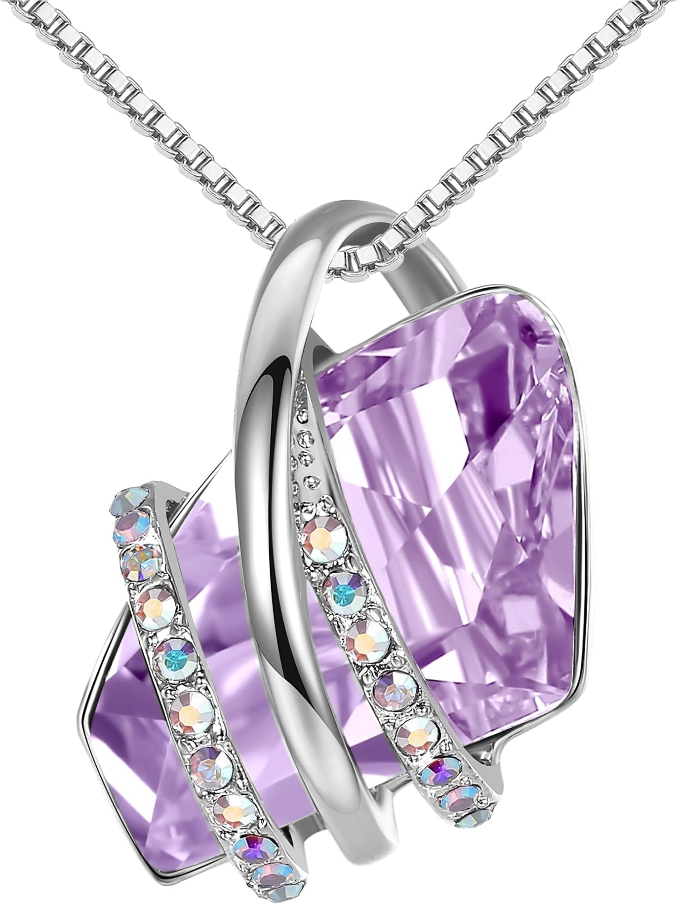 Wish Stone Pendant Necklace with Birthstone Crystal, 18K Rose Gold Plated/Silvertone, 18" + 2"