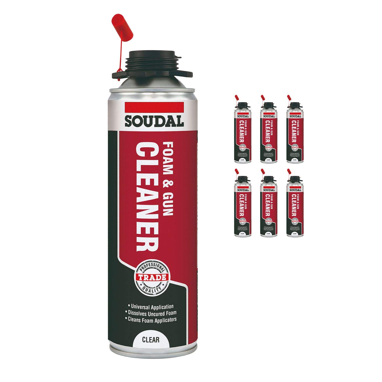 6 x Expanding Foam Gun Cleaner Soudal Liquid Cleaning Solvent 500ml
