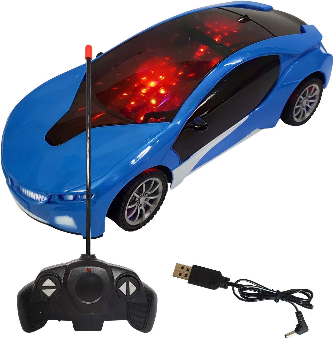 Remote Control CAR, Battery Operated with Forward, Reverse and Stop Functions Blue MADE IN INDIA WITH ISI MARK
