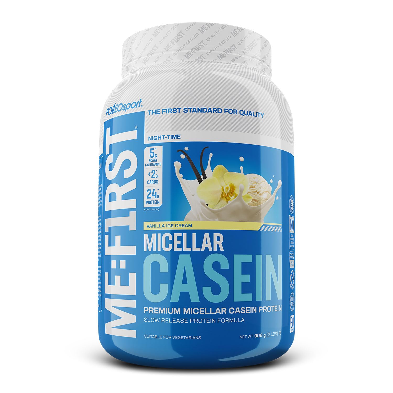 Polleo Micellar Casein, 908 g (908 g, Vanilla Ice Cream)