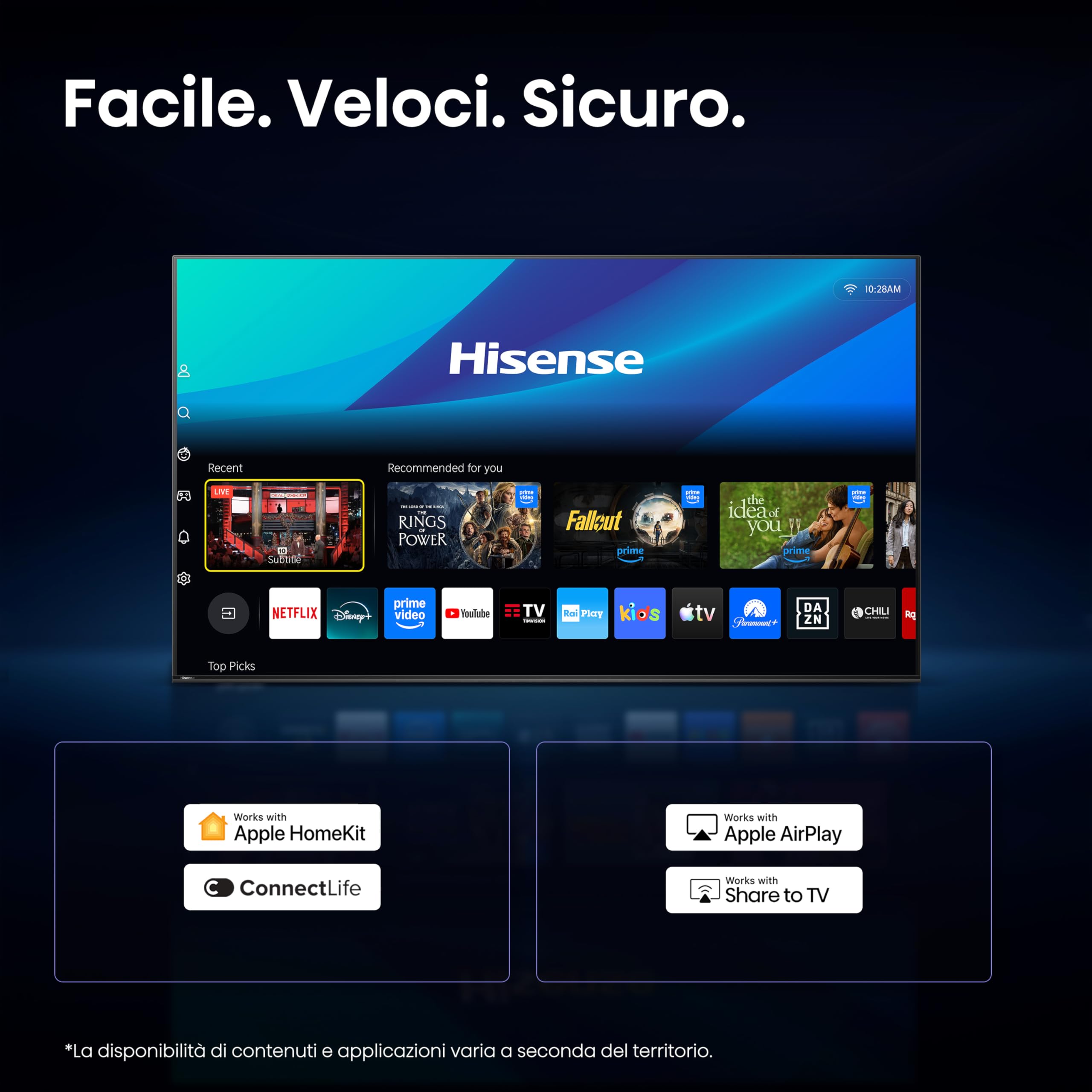 Hisense Smart TV QLED 40" FHD 40E5ST, 60Hz, Dolby Atmos, VIDAA OS, HDR10, Game Mode, Works with Alexa, Wi-Fi