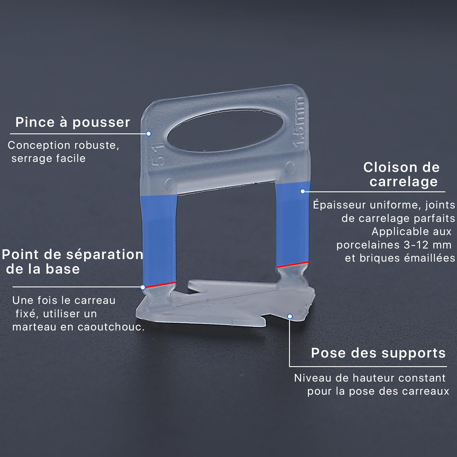 1100 clip per sistema di livellamento piastrelle 3mm, distanziatori per posa di piastrelle in ceramica e pietra naturale – set livellamento fai-da-te per un allineamento perfetto (3mm, 1100 pezzi)