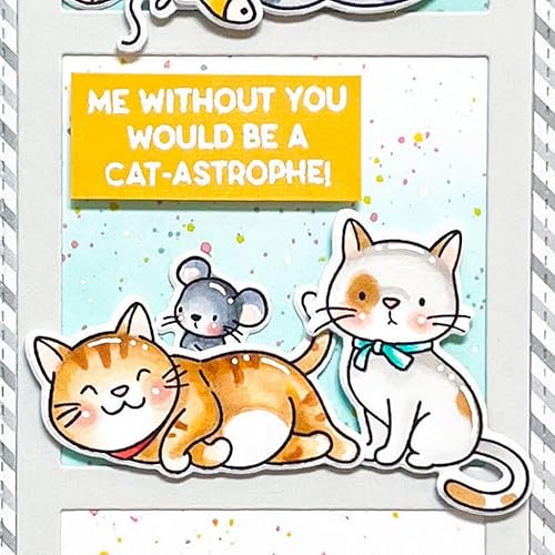 Miniatura 7 de Juego de sellos y troqueles de Cat Meow para hacer tarjetas, sellos transparentes y troqueles de corte de metal para álbumes de recortes,