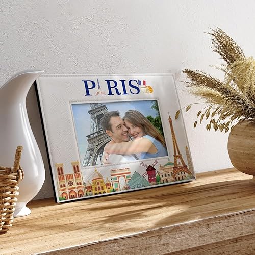 Miniatura 2 de KATE POSH Marco de fotos París, vacaciones familiares en París, boda, compromiso, decoración de París, marco de fotos de la Torre Eiffel (5 x 7