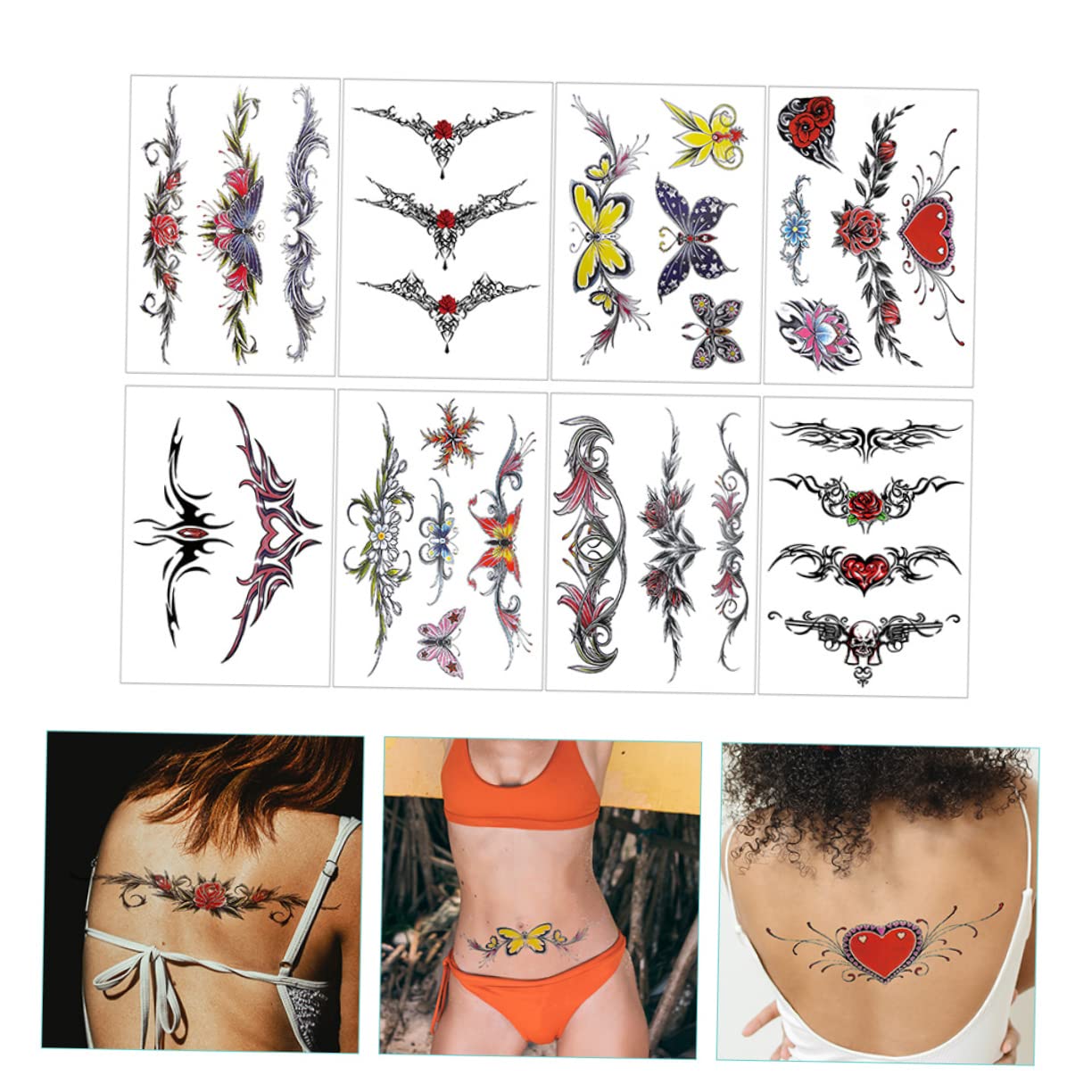 40hojas Tatuajes Temporales Realistas Para Adultos Pack De Pegatinas De y Flores Para Fiestas Playa y Eventos Fácil De Aplicar y Remover