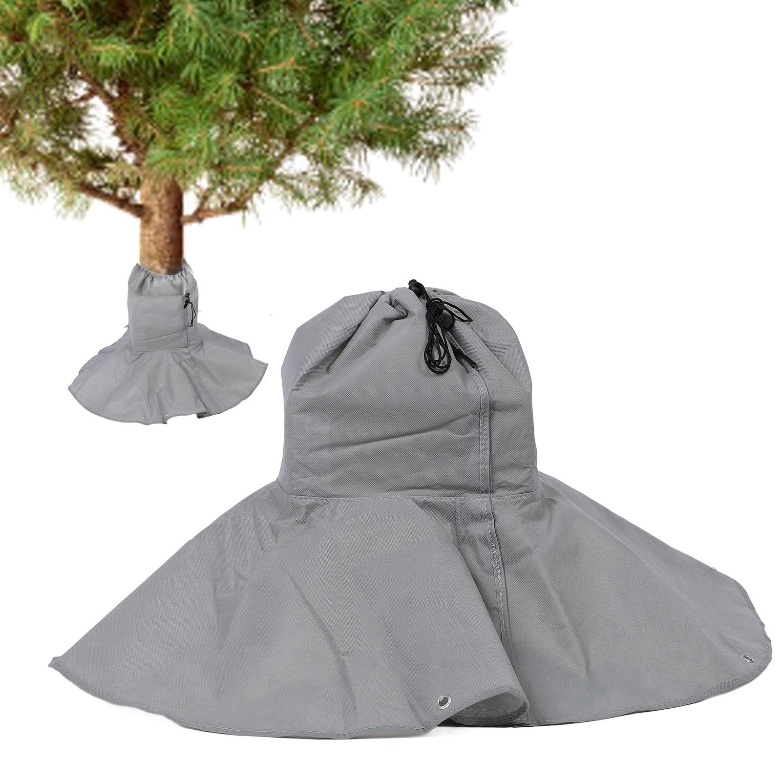 Palm Tree Root Protector, Winter Protection for Palm Trees Root, Tree Root Freeze Protectors with 4 Ground Nails and Drawstring Closure for Outdoor Cold Weather Plants Root Protection, 17.7 x 11.2in