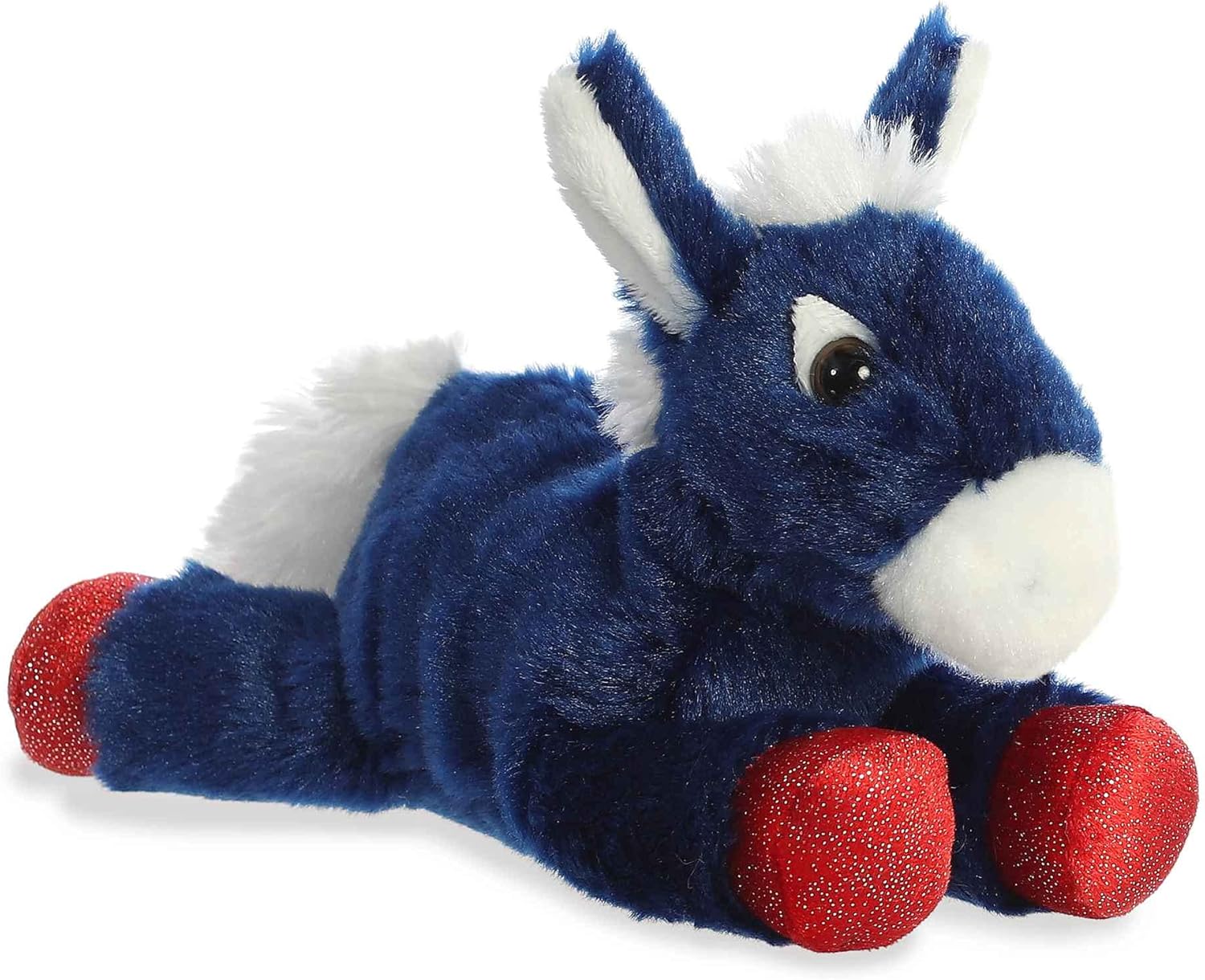 Aurora® Adorable Mini Flopsie™ Brave Donkey Stuffed Animal - Playful Ease - Timeless Companions - Blue 8 Inches - Image 3