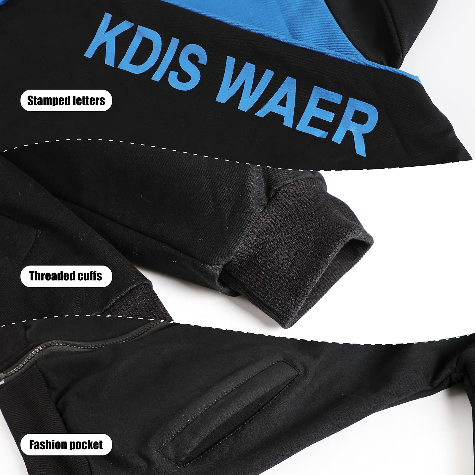 Costume Jogging Garçons Survêtement 3 Pièces Costume de Sport Enfants pour Printemps Automne
