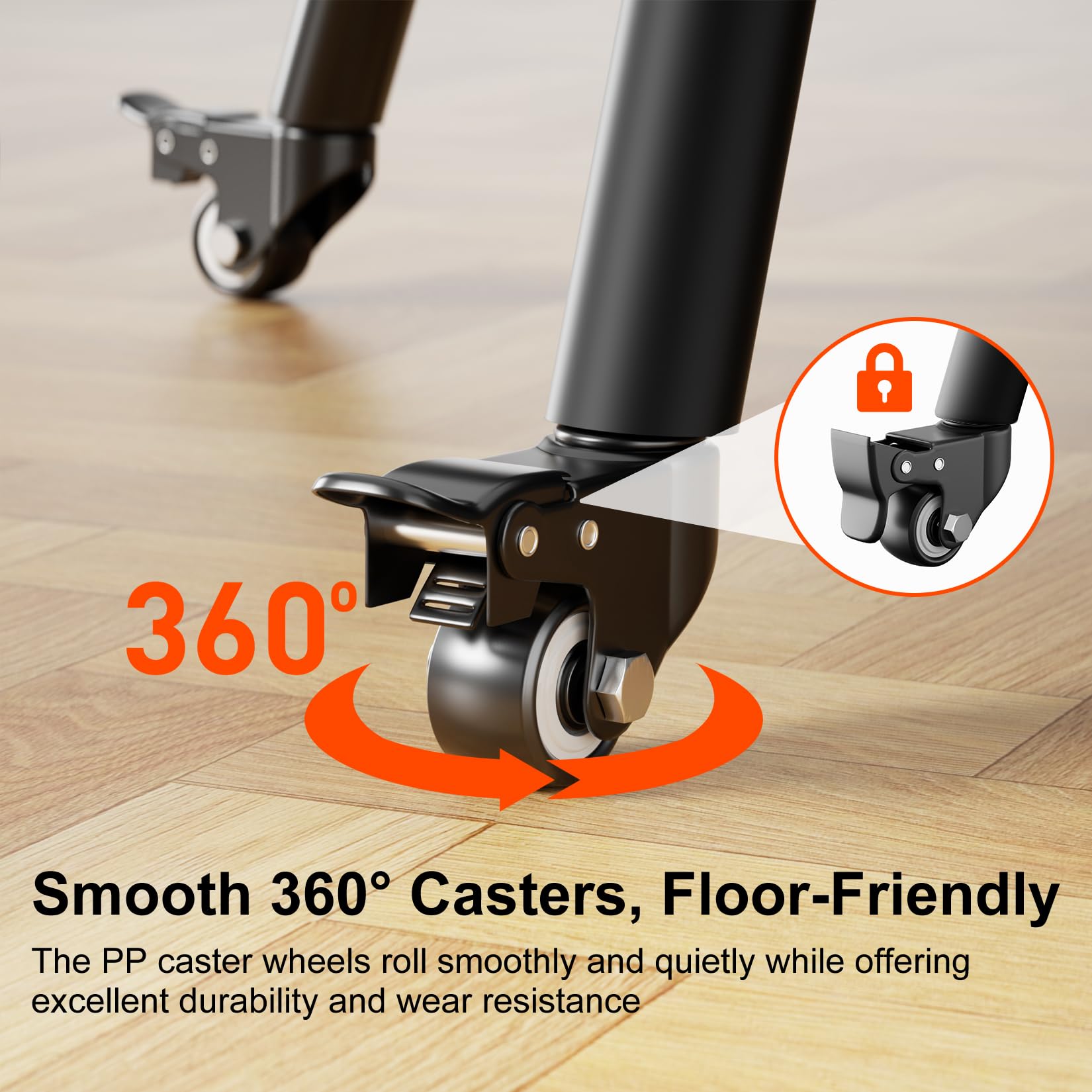 UNHO Supporto TV da Pavimento con Ruote 40-75 Pollici Peso Max 50kg Nero | Porta TV con Ruote Cavalletto Treppiede, Max VESA 600x400mm, Legno Ripiano, Regolabile in Altezza, Design moderno