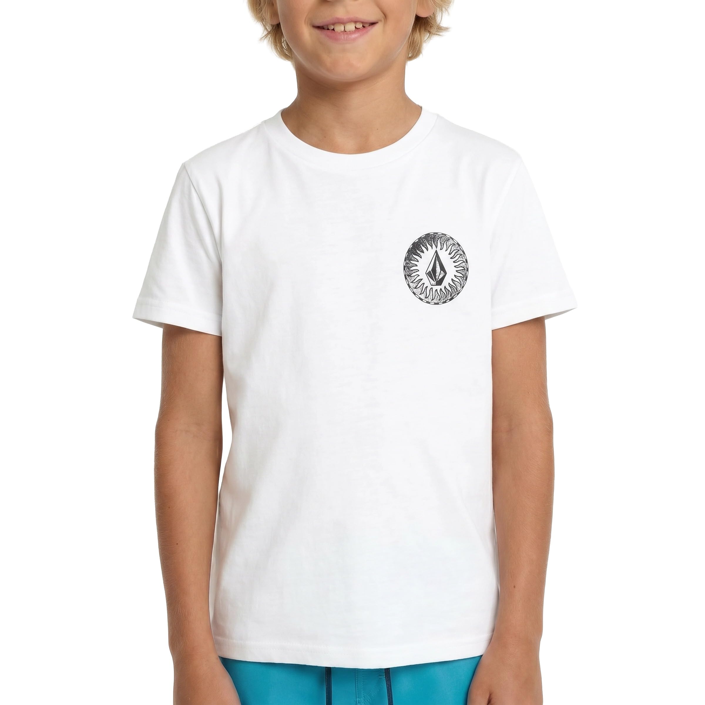 Volcom Kurzärmeliges Rashguard-Sonnenshirt für Jungen, LSF 50+, UV-Sonnenschutz, Badeoberteil für große Jungen