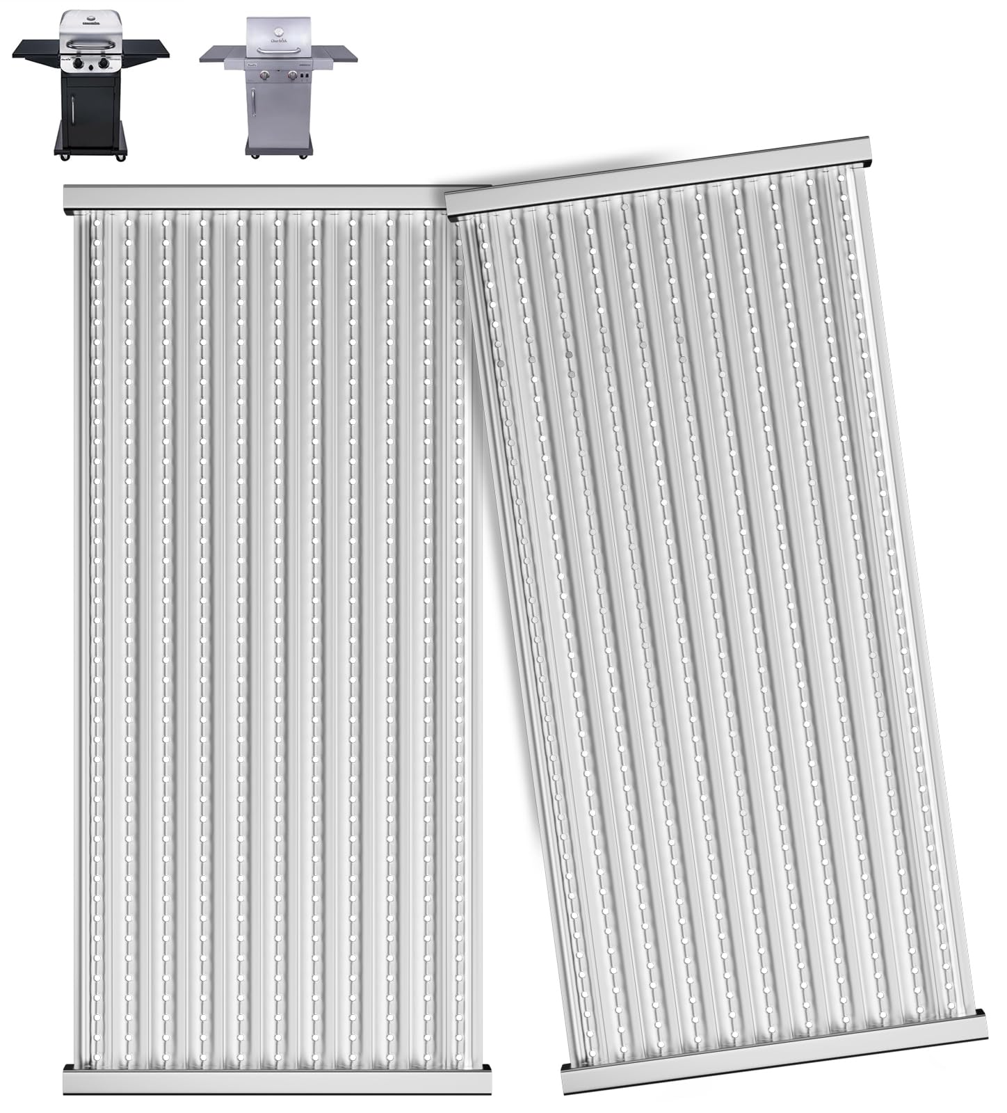 Grill Emitter Plate for CharBroil Performance TRU-Infrared/Amplifire 2 Burner 463672216 463655621 463672416,Cooking Grates Replacement for Charbroil G327-1100-W1,2 Pack,Stainless Steel