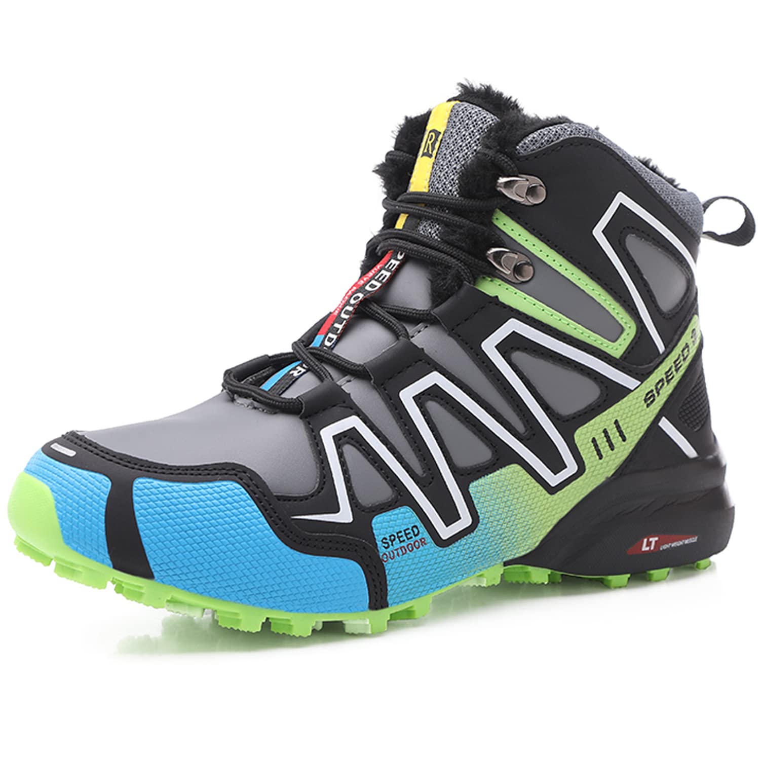 NUTTOPL Men's Boots Warm Snow Boots Winter Boots Walking Hiking Boots High Top Anti-collision Outdoor Non-slip Fur Lined Comfortable Casual