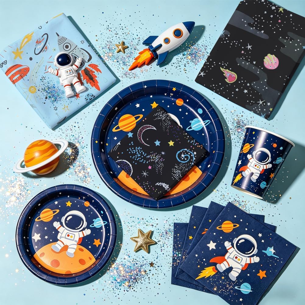 Space Fabric 6 Pieces 19.7x19.7inch - Galaxy Astronaut Solar System Planets Rocket Galaxy Fat Quarters Fabric Bundle, Outer Space Precut Patchwork for Quilting, Sewing Project, DIY Crafts image 4
