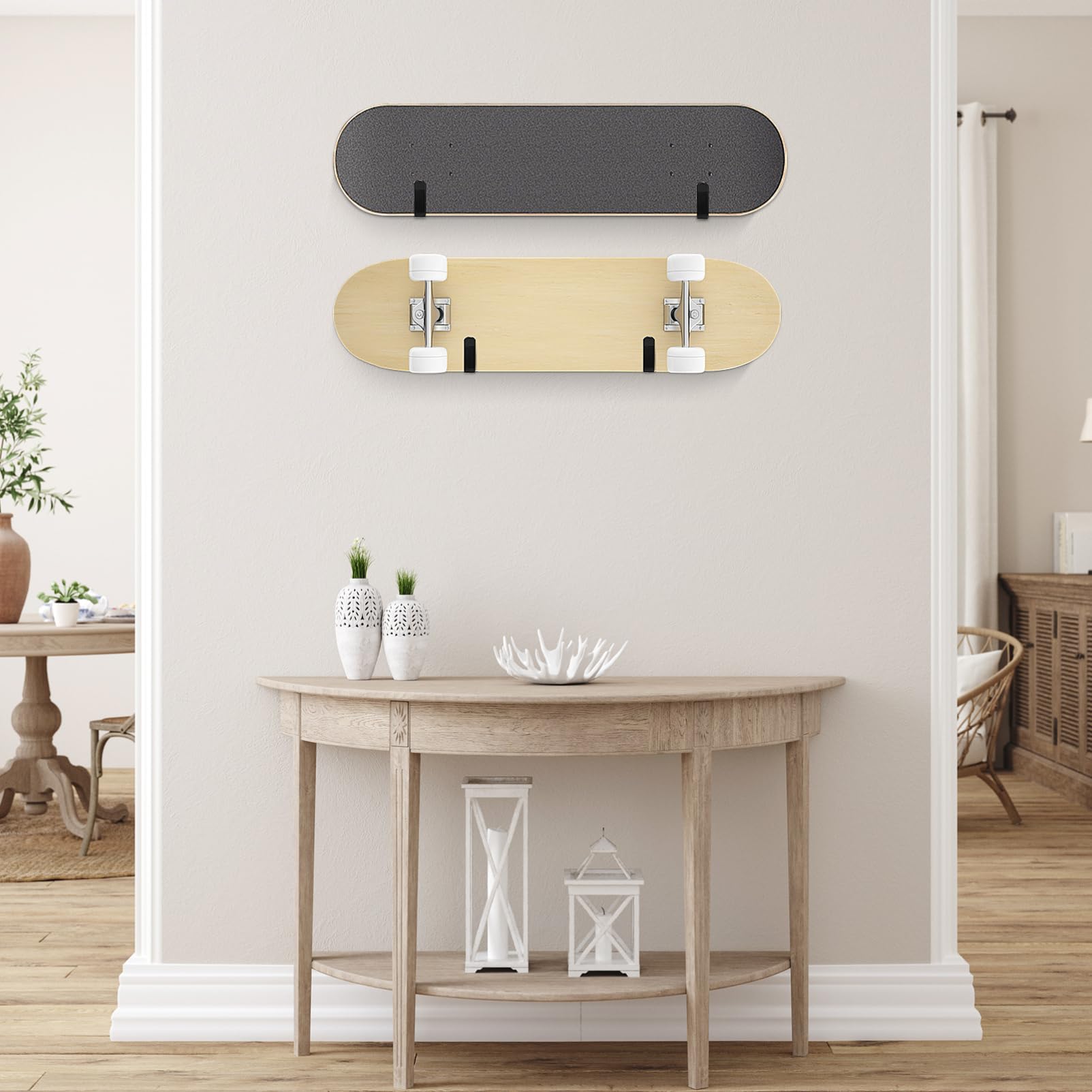 Happyyami 4pcs Heavy Duty Wall Mount Hooks for Ski Snowboard Garage Wall Mount Rack