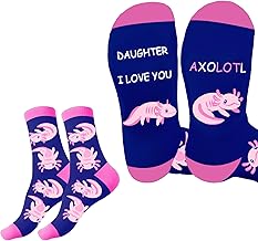 Liomxase Gifts for Daughter - Axolotl Gifts for Girls,Christmas Valentines Day Birthday Mothers Day Graduation Wedding Daughter Adult Gift from Mom Dad,Cozy Socks Gift,Stocking Stuffers for Adults