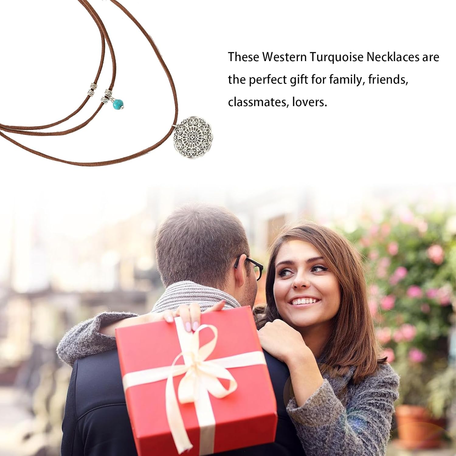 Boho Layered Necklaces for Women Western Turquoise Necklace for Women Leather Necklace for Women Western Layered Necklaces Gift for Women - Image 7