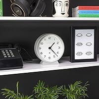 Vista 3 de NEWGATE® M Mantel Echo - Reloj de escritorio Diseño redondo moderno Gris elegante Números fáciles de leer Estilo contemporáneo