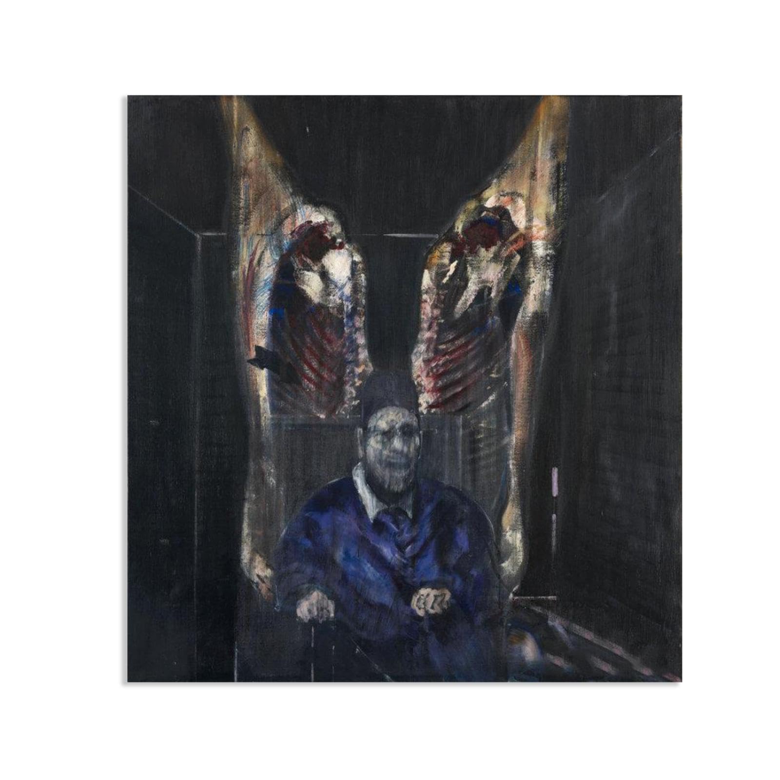 Hau3sh3a Francis Bacon Poster Figura con carne ImpresióN en Lienzo Cuadro Pinturas Famosas ReproduccióN de Lienzo Cuadros Decoracion Salon Abstractos70x70cm(28x28in) Sin marco
