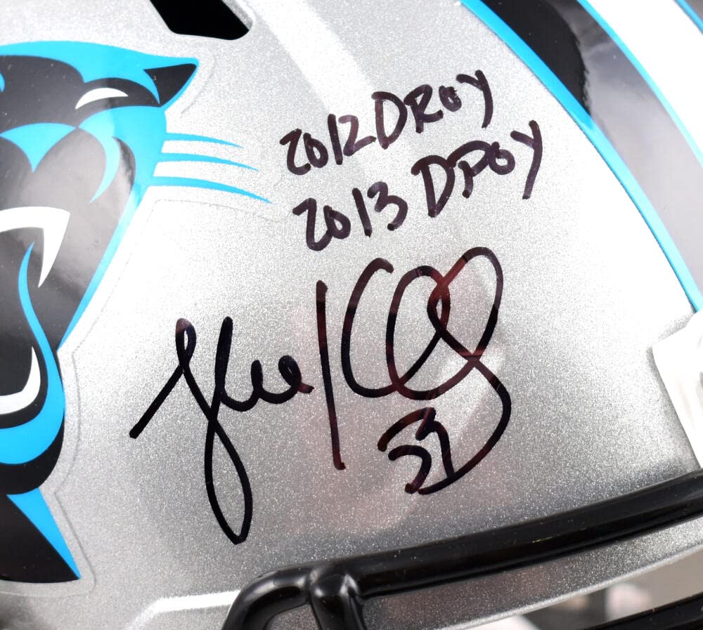 Luke Kuechly Autographed Panthers F/S Speed Helmet w/2 insc.- Beckett W Hologram Black