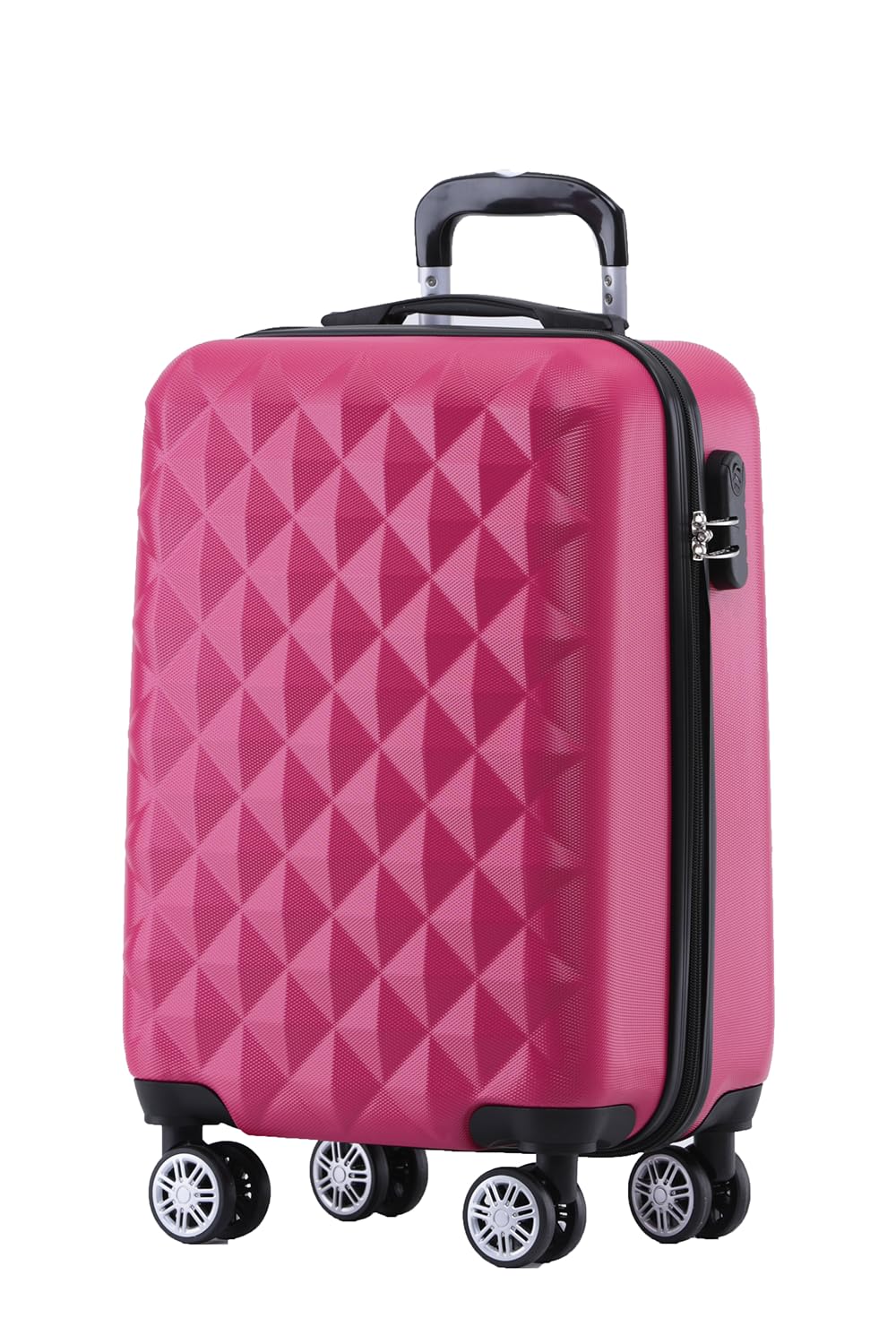 BEIBYE Zwillingsrollen 2066 Hartschale Trolley Koffer Reisekoffer Gepäck M-L-XL-Set (Peach, M)