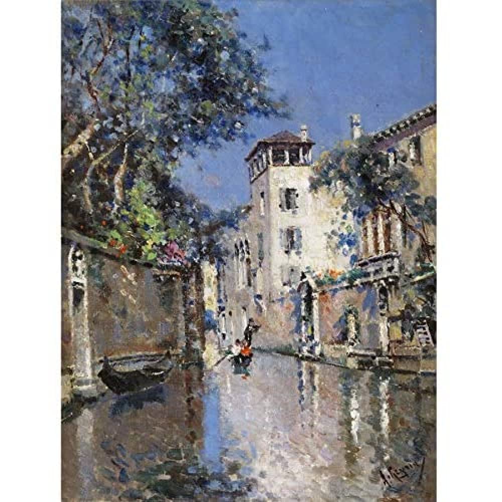 Artery8 Reyna Manescau Venetian View Canal Painting Unframed Wall Art Print Poster Home Decor Premium