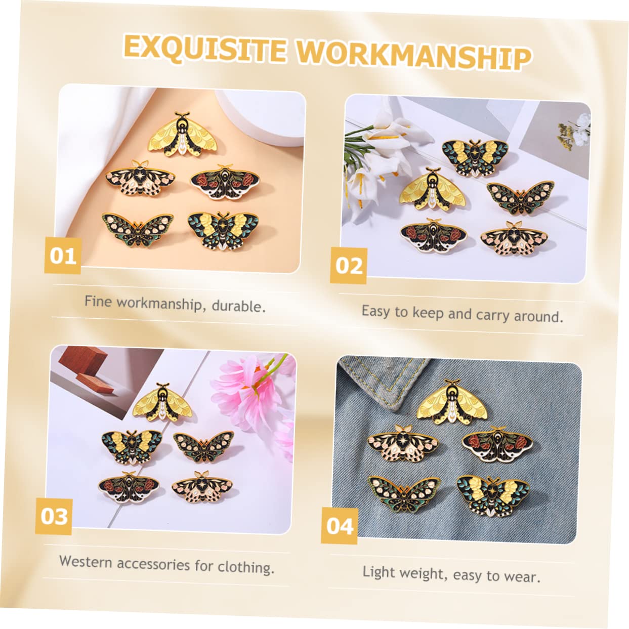 minkissy Teiliges Set Broschen Vintage Emaille Anstecknadeln Für Damen Vielseitig Einsetzbar Zur Dekoration Von Kleidung Taschen Schals Haltbar Leicht Anzubringen